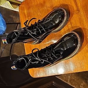 Kurt Geiger London Birdie black patent leather boots size 4